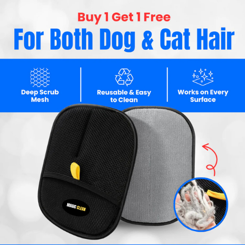 Magic Clean™ Professional Pet Grooming Gloves - 2-in-1 Static Brush for Dogs & Cats